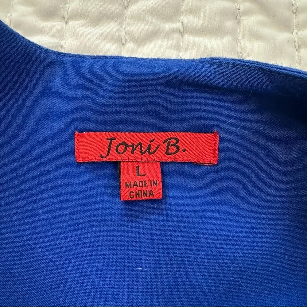 Elegant Royal Blue Women's Blazer 3/4 Sleeves with Shoulder Padding - Picture 10 of 12